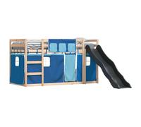 Maison Exclusive - Lit superposé sans matelas avec toboggan et rideaux 90x190 cm