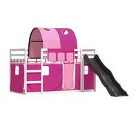 Maison Exclusive - Lit superposé sans matelas avec toboggan et rideaux 90x200 cm