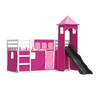 Maison Exclusive - Lit superposé sans matelas avec toboggan et rideaux 90x200 cm