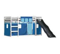 Maison Exclusive - Lit superposé sans matelas avec toboggan et rideaux 90x200 cm