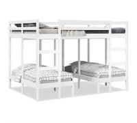 Maison Exclusive - Lit superposé triple blanc 140x200/70x140 cm bois de pin massif