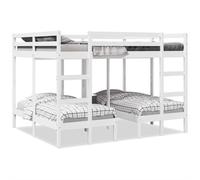 Maison Exclusive - Lit superposé triple blanc 160x200/80x160 cm bois de pin massif