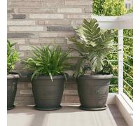 Maison Exclusive - Lot de 6 pots ronds pour fleurs, couleur noire, diamètre 39 cm, hauteur 32 cm, en plastique
