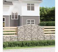 Maison Exclusive Paniers en gabion arqués 3 pcs 200x30x140/160cm fer galvanisé