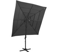Maison Exclusive - Parasol à mât en aluminium, toile 4 couches, anthracite, 250 x 250 cm