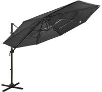 Maison Exclusive - Parasol à mât en aluminium, toile 4 couches, anthracite, 3 x 3 m