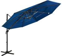 Maison Exclusive - Parasol à mât en aluminium, toile 4 couches, bleu azur, 3 x 3 m