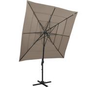 Maison Exclusive - Parasol à mât en aluminium, toile 4 couches, couleur taupe, 250 x 250 cm