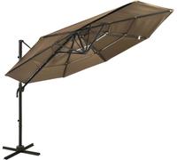 Maison Exclusive - Parasol à mât en aluminium, toile 4 couches, couleur taupe, 3 x 3 m
