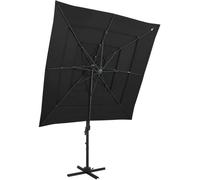 Maison Exclusive - Parasol à mât en aluminium, toile 4 couches, noir, 250 x 250 cm