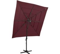 Maison Exclusive - Parasol à mât en aluminium, toile 4 couches, rouge bordeaux, 250 x 250 cm