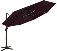 Maison Exclusive - Parasol à mât en aluminium, toile 4 couches, rouge bordeaux, 3 x 3 m