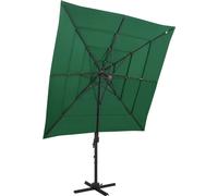Maison Exclusive - Parasol à mât en aluminium, toile 4 couches, vert, 250 x 250 cm