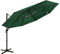Maison Exclusive - Parasol à mât en aluminium, toile 4 couches, vert, 3 x 3 m