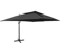 Maison Exclusive - Parasol à pied déporté avec double toile, noir, 400 x 300 cm