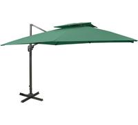 Maison Exclusive - Parasol à pied déporté avec système d'aération, 300 x 300 cm, vert
