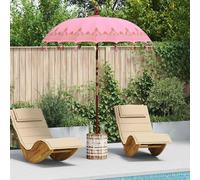 Maison Exclusive - Parasol balinais avec base, couleur rose, 185 x 185 x 260 cm