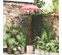 Maison Exclusive - Parasol balinais avec base, couleur rose, 95 x 95 x 260 cm