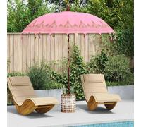 Maison Exclusive - Parasol balinais avec base, couleur rose, dimensions 215 x 215 x 260 cm