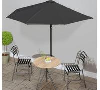 Maison Exclusive - Parasol de balcon à mât en aluminium noir 300 x 155 x 223 cm, demi-rond