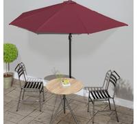 Maison Exclusive - Parasol de balcon à mât en aluminium, rouge bordeaux, 300 x 155 x 223 cm, demi-rond