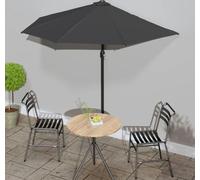 Maison Exclusive - Parasol de balcon avec mât en aluminium anthracite, 270 x 144 cm, demi-rond