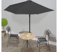 Maison Exclusive - Parasol de balcon avec mât en aluminium anthracite 300 x 155 cm demi-cercle
