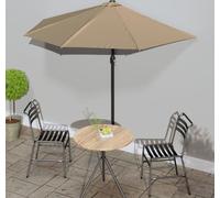 Maison Exclusive - Parasol de balcon avec mât en aluminium, couleur taupe, 270 x 144 cm, demi-rond