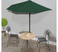 Maison Exclusive - Parasol de balcon avec mât en aluminium, vert, 270 x 144 cm, demi-rond