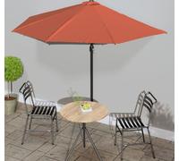 Maison Exclusive - Parasol de balcon, mât en aluminium, couleur terre cuite, 300 x 155 x 223 cm, demi-rond