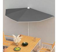 Maison Exclusive - Parasol demi-ronde avec mât 180 x 90 cm, anthracite