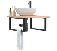 Maison Exclusive - Plan de toilette avec support en acier et bois massif de chêne
