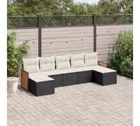 Maison Exclusive - Salon de jardin 7 pcs avec coussins noir résine tressée