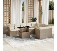 Maison Exclusive - Salon de jardin avec coussins 10 pcs beige résine tressée