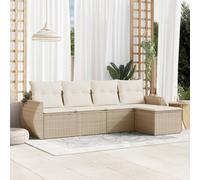 Maison Exclusive - Salon de jardin avec coussins 5 pcs beige résine tressée