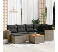 Maison Exclusive - Salon de jardin avec coussins 7 pcs gris résine tressée