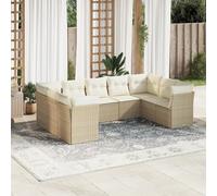 Maison Exclusive - Salon de jardin avec coussins 9 pcs beige résine tressée