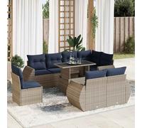 Maison Exclusive - Salon de jardin avec coussins 9 pcs gris résine tressée acacia