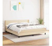 Maison Exclusive - Sommier à lattes de lit avec matelas Crème 180x200 cm Tissu