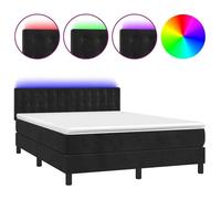 Maison Exclusive - Sommier à lattes de lit avec matelas et LED Noir 140x190 cm