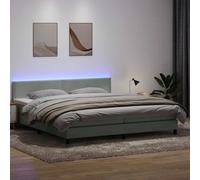 Maison Exclusive - Sommier à lattes de lit et matelas et LED gris clair 180x220cm velours