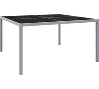Maison Exclusive - Table de jardin 130 x 130 x 72 cm, gris acier et verre