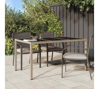 Maison Exclusive - Table de jardin 150 x 90 x 75 cm, verre trempé, rotin synthétique beige