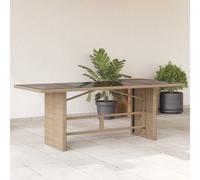 Maison Exclusive - Table de jardin avec plateau en verre Beige 190x80x74 cm Poly Rotin