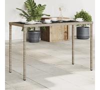 Maison Exclusive - Table de jardin avec plateau en verre gris 115x54x74 cm Poly Rotin