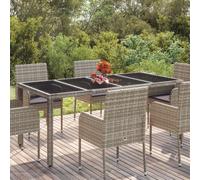 Maison Exclusive - Table de jardin dessus en verre Gris 190x90x75cm Résine tressée