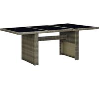 Maison Exclusive - Table de jardin en polyrotin marron et verre trempé