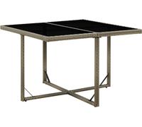 Maison Exclusive - Table de jardin Gris 109x107x74 cm Résine tressée et verre