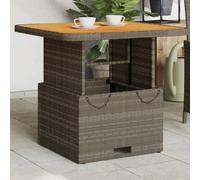 Maison Exclusive - Table de jardin grise 80x80x71 cm en polyrotin et bois d'acacia