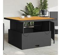Maison Exclusive - Table de jardin noire 110x110x71 cm en polyrotin et bois d'acacia